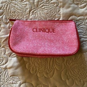 Pink Clinique make up/skin care bag
